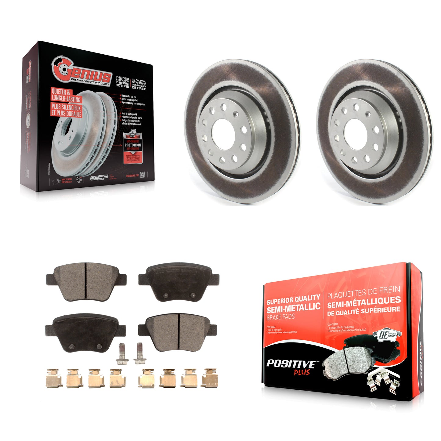 [Arrière] Kit de disque (revêtu) et plaquette (semi-métallique) de frein pour 2013 Volkswagen GTI avec 310mm Diameter Rotor KGF-102060