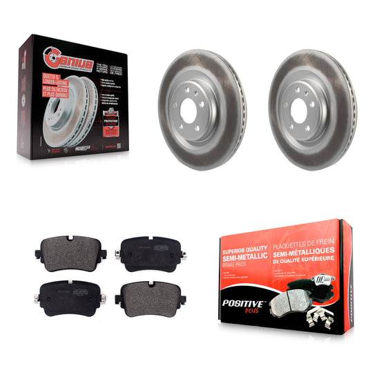[Arrière] Kit de disque (revêtu) et plaquette (semi-métallique) de frein pour 2017-2018 Audi Q7 avec 350mm Diameter Front Rotor KGF-102065
