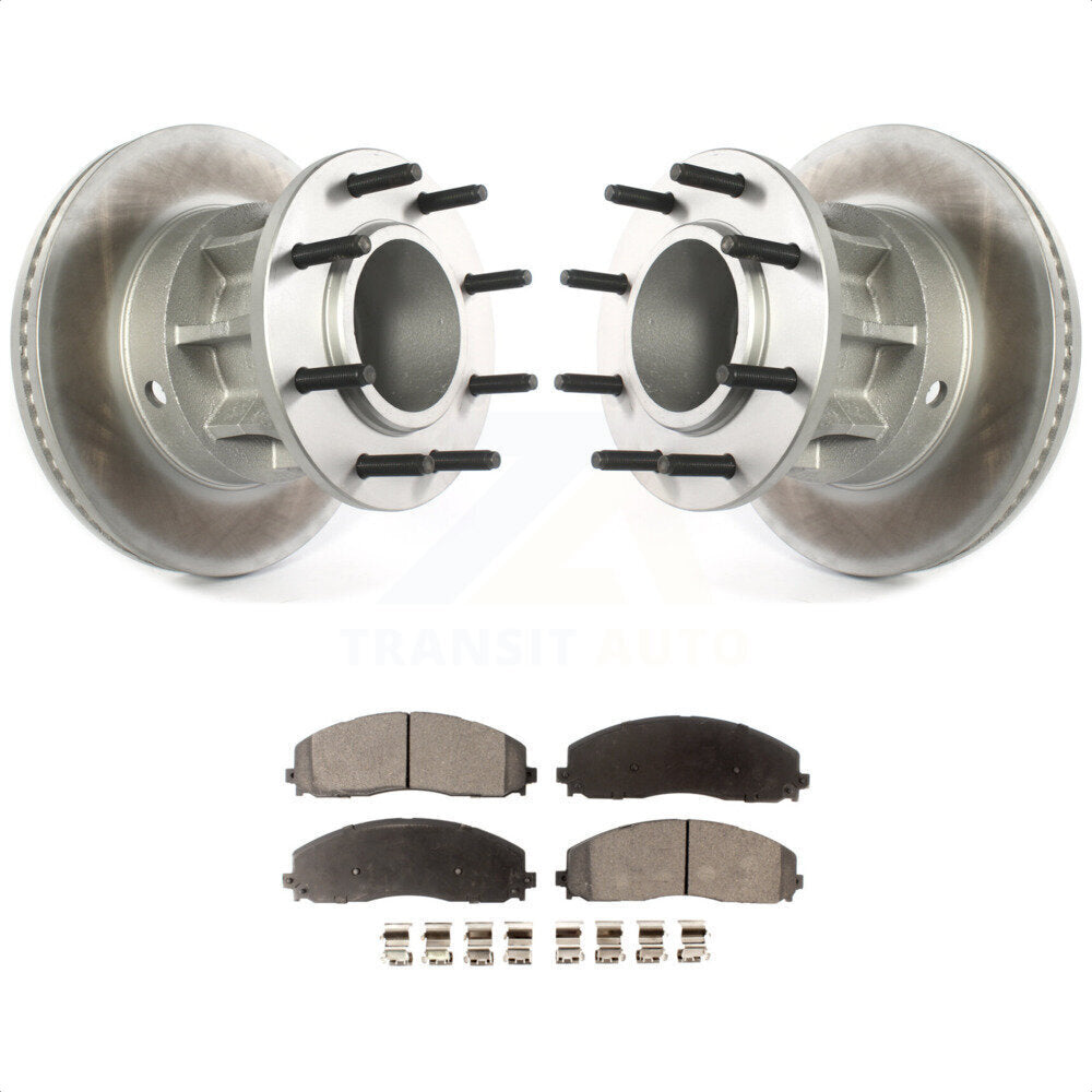 [Avant] Kit de disque (revêtu) et plaquette (semi-métallique) de frein pour Ford F-350 Super Duty F-250 avec Dual Rear Wheels RWD KGF-102085 par Transit Auto