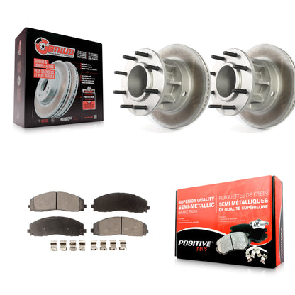 [Avant] Kit de disque (revêtu) et plaquette (semi-métallique) de frein pour Ford F-350 Super Duty F-250 avec Dual Rear Wheels RWD KGF-102085