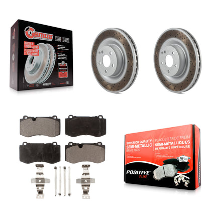 [Avant] Kit de disque (revêtu) et plaquette (semi-métallique) de frein pour Mercedes-Benz S550 SL550 CL550 S600 S400 S350 CL600 S450 KGF-102094