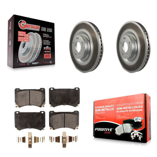 [Avant] Kit de disque (revêtu) et plaquette (semi-métallique) de frein pour Hyundai Genesis Equus KGF-102096