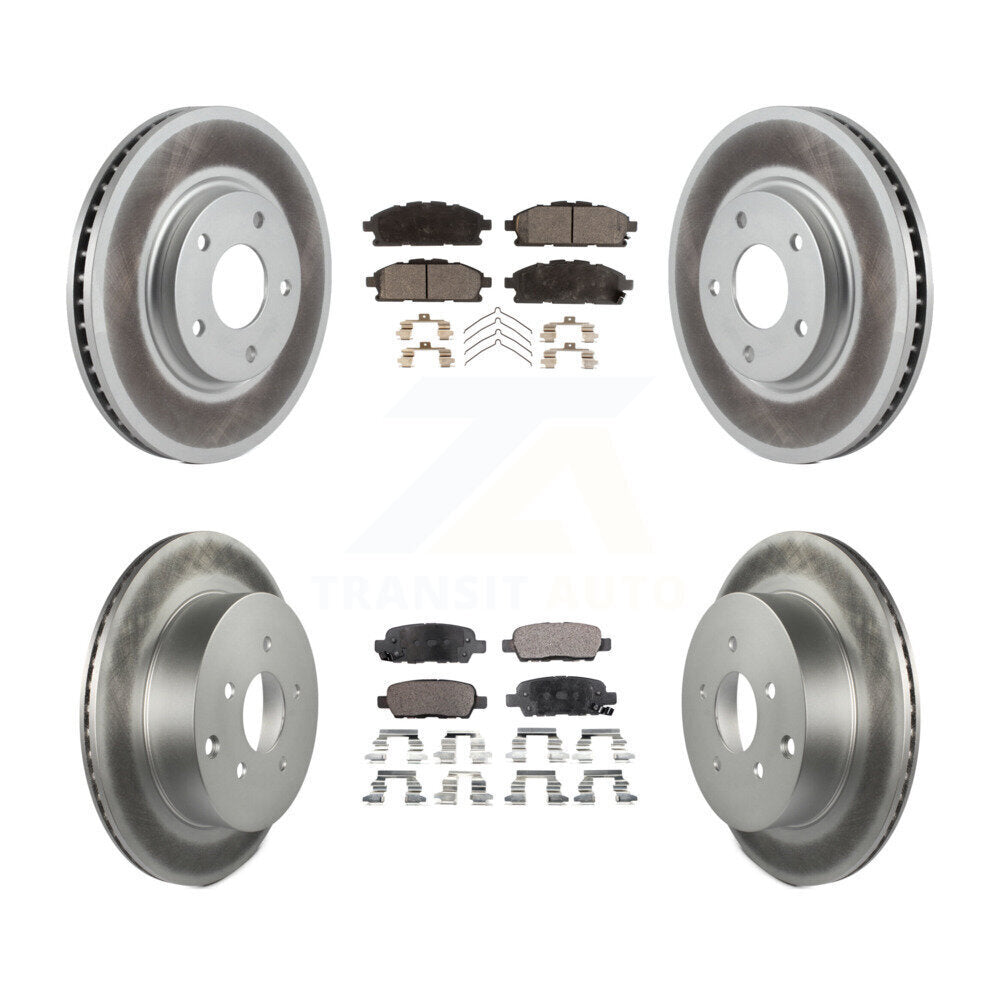 [Avant + Arrière] Kit de disque (revêtu) et plaquette (semi-métallique) de frein pour 2011-2017 Nissan Quest KGF-102103