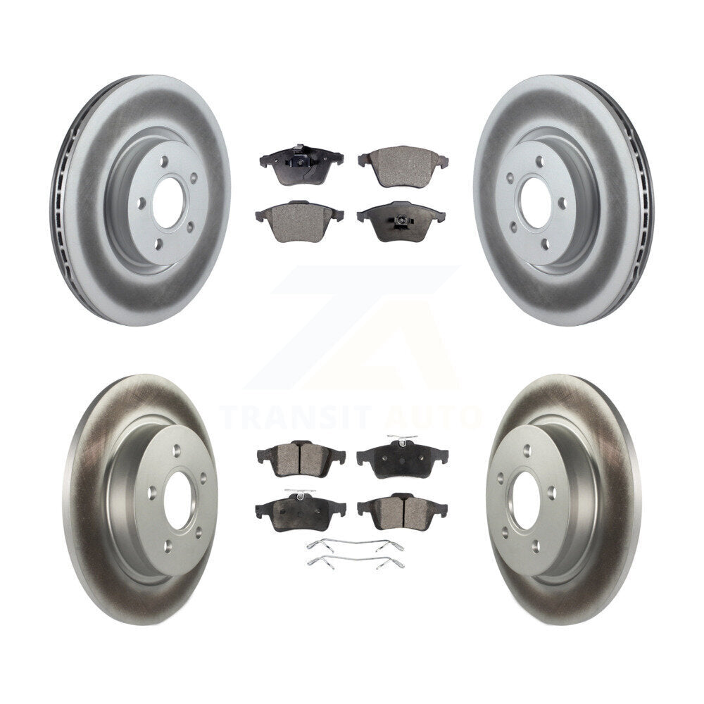 [Avant + Arrière] Kit de disque (revêtu) et plaquette (semi-métallique) de frein pour Volvo S40 C70 V50 avec 320mm Diameter Rotor KGF-102104