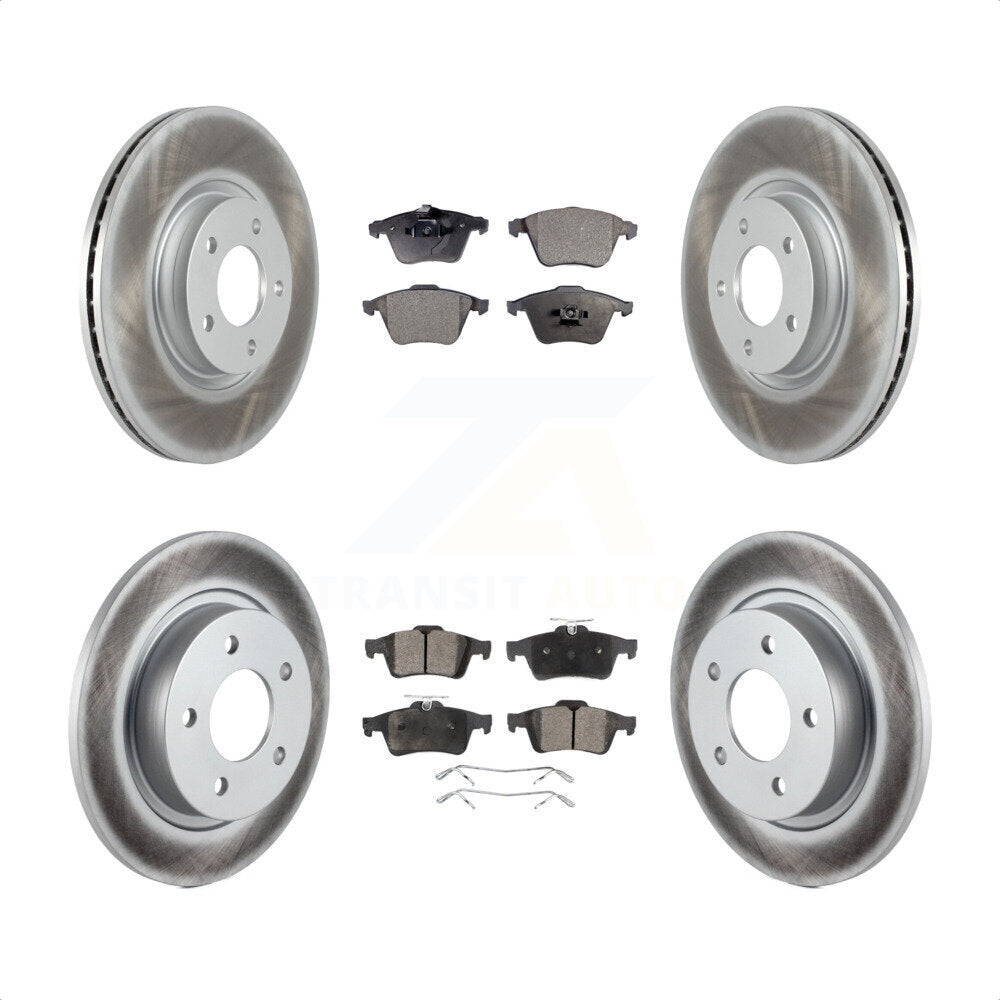 [Avant + Arrière] Kit de disque (revêtu) et plaquette (semi-métallique) de frein pour Mazda 3 KGF-102105 par Transit Auto