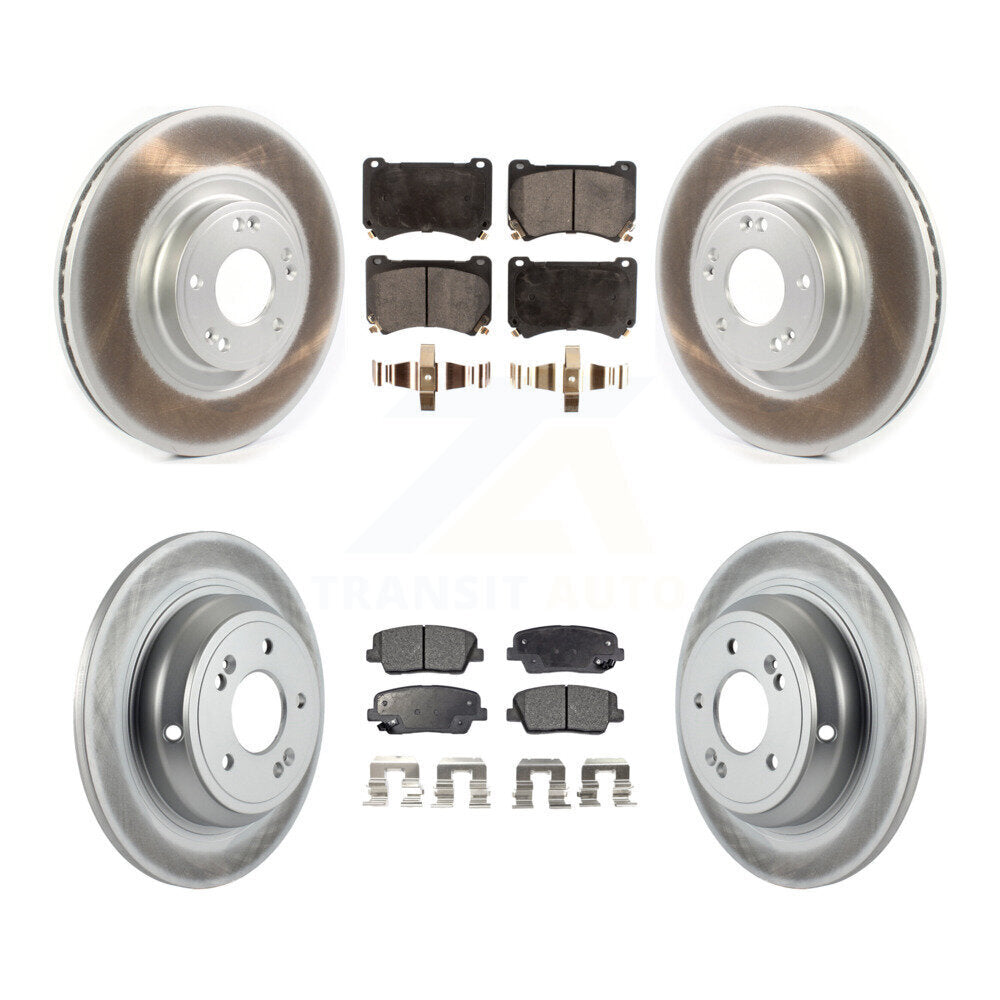 [Avant + Arrière] Kit de disque (revêtu) et plaquette (semi-métallique) de frein pour Hyundai Genesis 4.6L KGF-102106