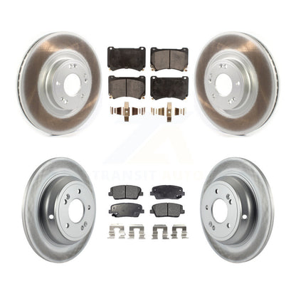 [Avant + Arrière] Kit de disque (revêtu) et plaquette (semi-métallique) de frein pour Hyundai Genesis 4.6L KGF-102106