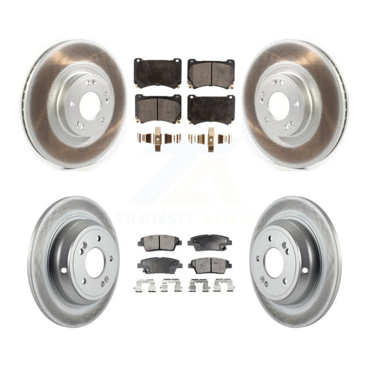 [Avant + Arrière] Kit de disque (revêtu) et plaquette (semi-métallique) de frein pour Hyundai Genesis KGF-102107