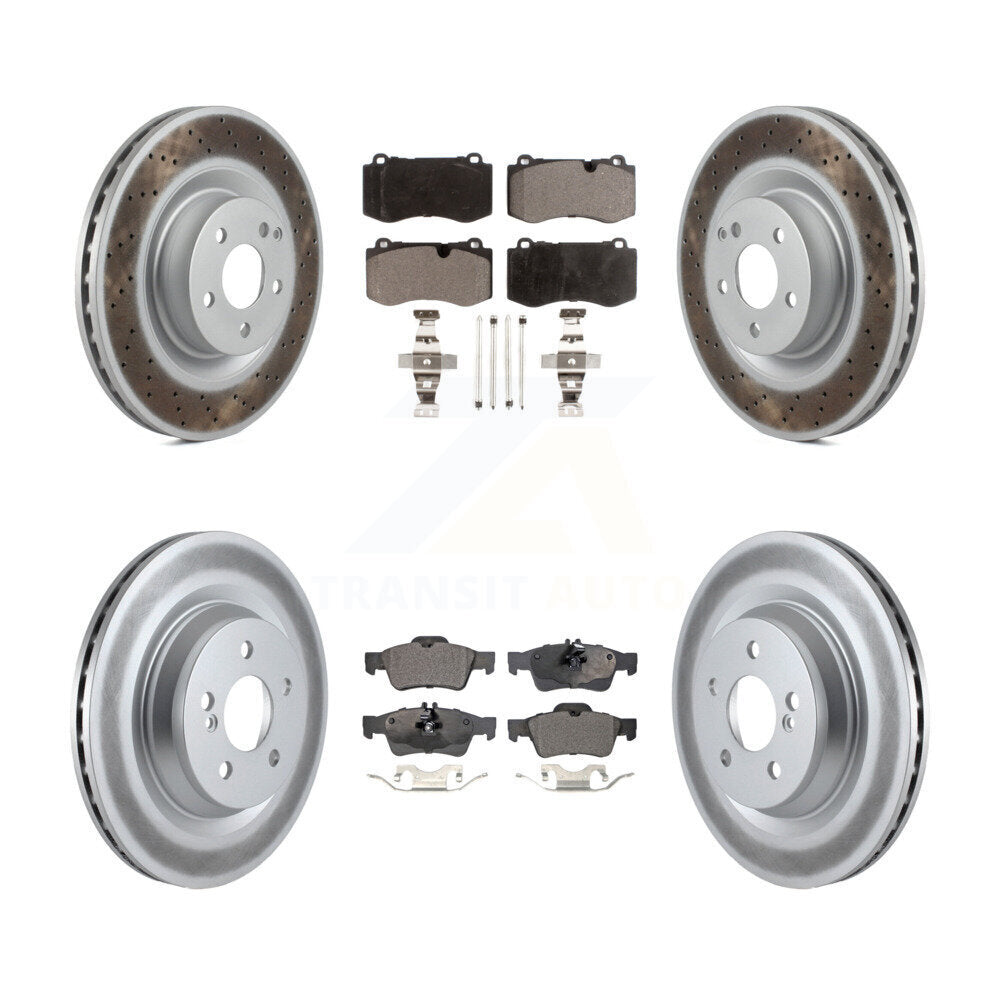 [Avant + Arrière] Kit de disque (revêtu) et plaquette (semi-métallique) de frein pour Mercedes-Benz S550 SL550 S600 CL550 S400 S350 CL600 S450 KGF-102108