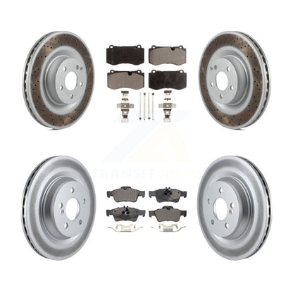 [Avant + Arrière] Kit de disque (revêtu) et plaquette (semi-métallique) de frein pour Mercedes-Benz S550 SL550 S600 CL550 S400 S350 CL600 S450 KGF-102108