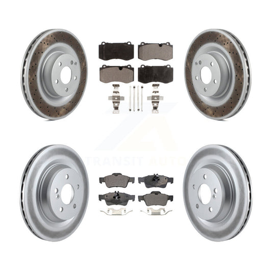 [Avant + Arrière] Kit de disque (revêtu) et plaquette (semi-métallique) de frein pour Mercedes-Benz S550 SL550 S600 CL550 S400 S350 CL600 S450 KGF-102108