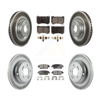 [Avant + Arrière] Kit de disque (revêtu) et plaquette (semi-métallique) de frein pour 2012-2014 Hyundai Genesis 5.0L KGF-102109