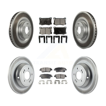 [Avant + Arrière] Kit de disque (revêtu) et plaquette (semi-métallique) de frein pour Hyundai Genesis G80 Kia K900 3.8L KGF-102110