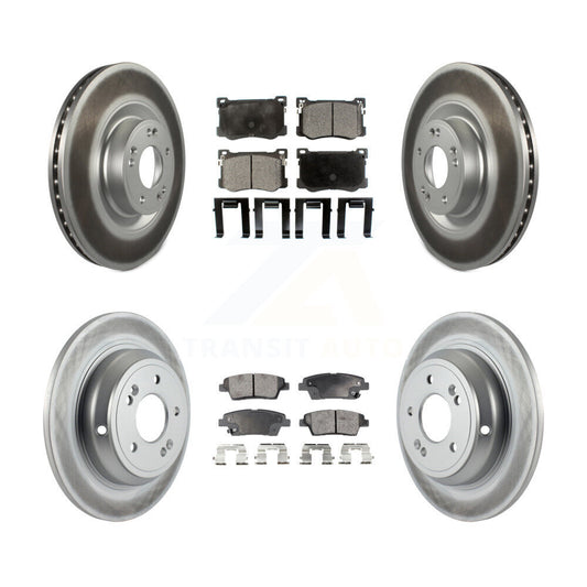 [Avant + Arrière] Kit de disque (revêtu) et plaquette (semi-métallique) de frein pour Hyundai Genesis G80 Kia K900 3.8L KGF-102110