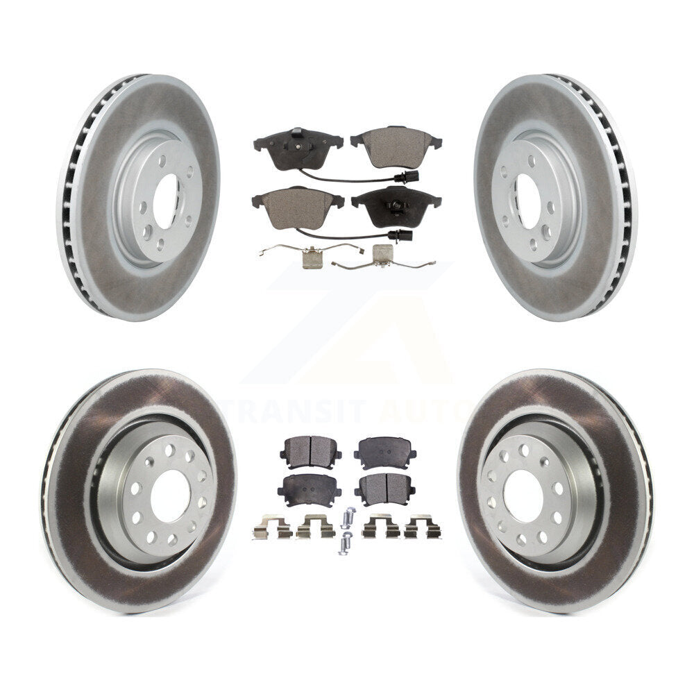 [Avant + Arrière] Kit de disque (revêtu) et plaquette (semi-métallique) de frein pour Volkswagen CC avec 340mm Diameter Rotor KGF-102111