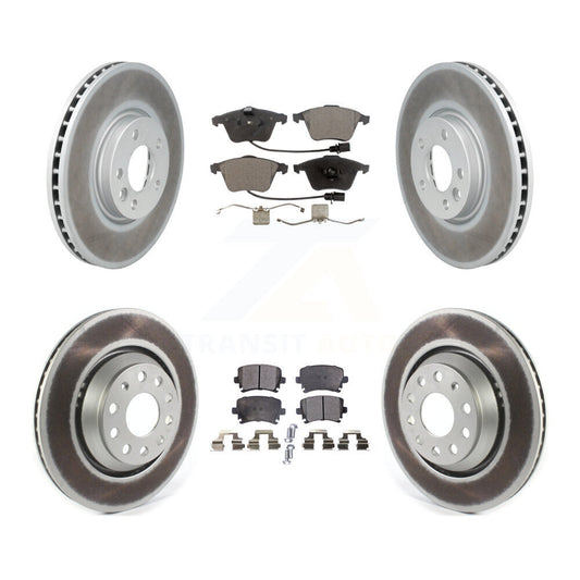 [Avant + Arrière] Kit de disque (revêtu) et plaquette (semi-métallique) de frein pour Volkswagen CC avec 340mm Diameter Rotor KGF-102111