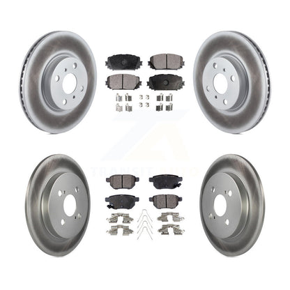 [Avant + Arrière] Kit de disque (revêtu) et plaquette (semi-métallique) de frein pour Toyota Yaris KGF-102112
