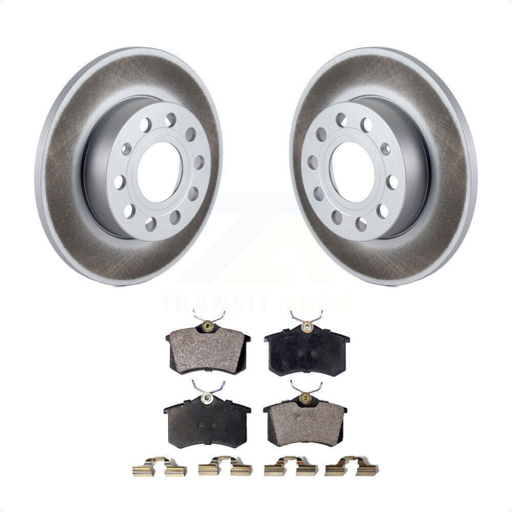 [Arrière] Kit de disque (revêtu) et plaquette (semi-métallique) de frein pour 2011 Volkswagen Golf avec 256mm Diameter Rotor KGF-102115 par Transit Auto