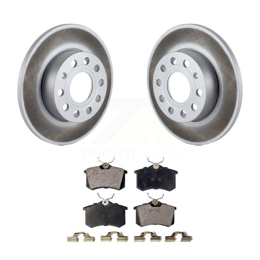 [Arrière] Kit de disque (revêtu) et plaquette (semi-métallique) de frein pour 2011 Volkswagen Golf avec 256mm Diameter Rotor KGF-102115 par Transit Auto