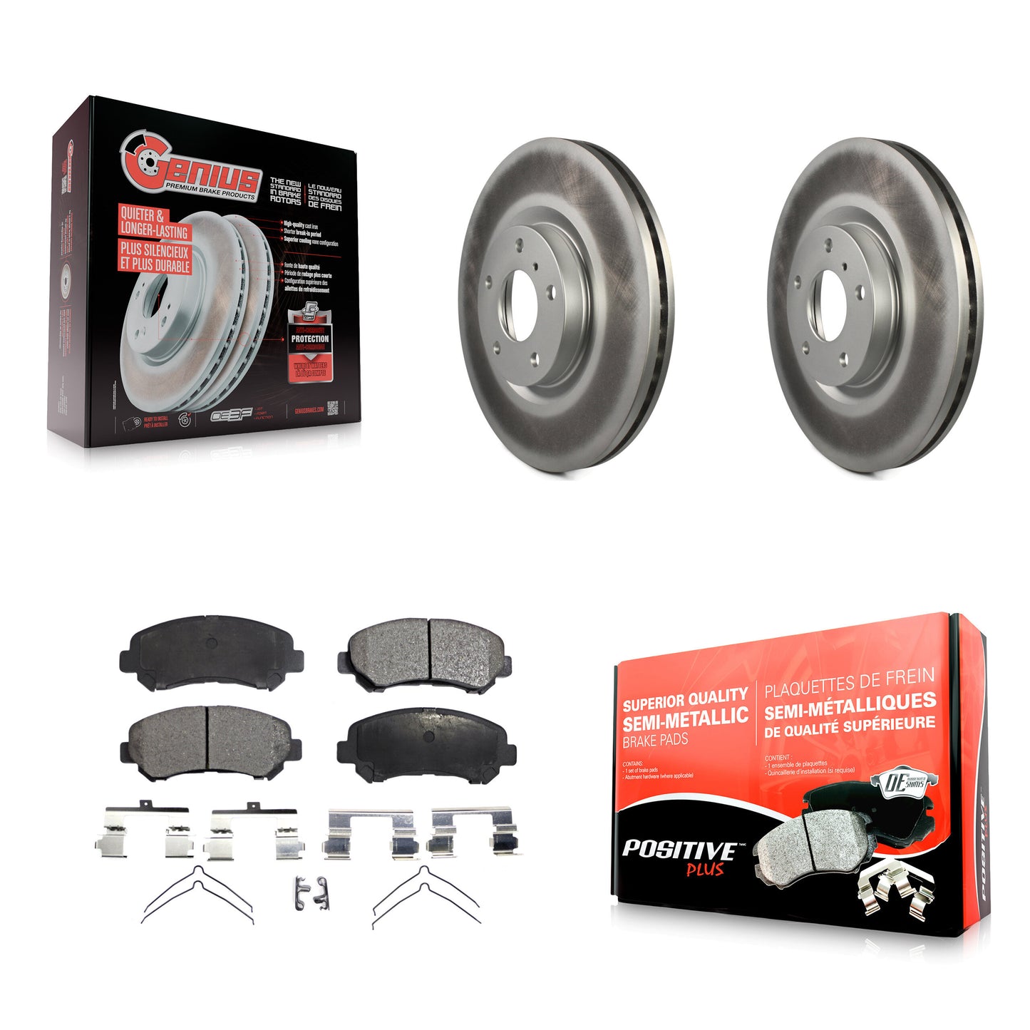 [Avant] Kit de disque (revêtu) et plaquette (semi-métallique) de frein pour Nissan Maxima KGF-102118