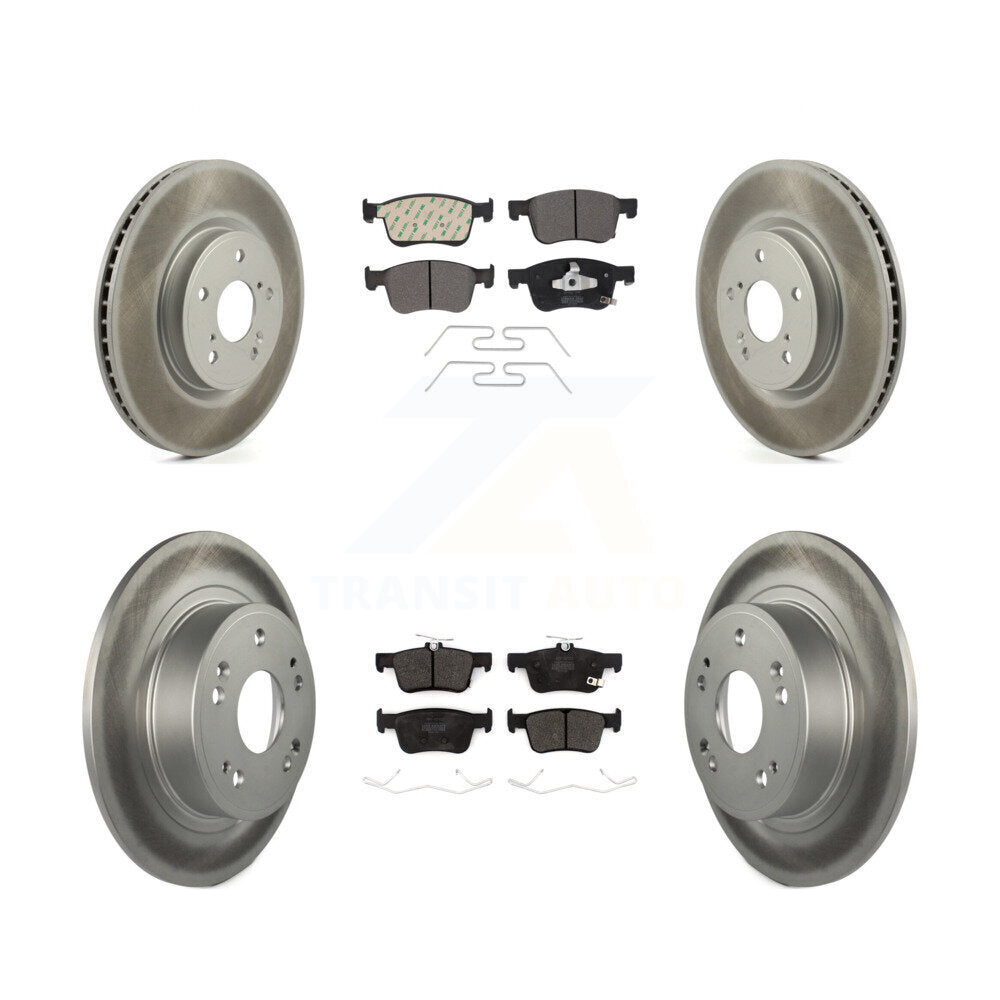 [Avant + Arrière] Kit de disque (revêtu) et plaquette (semi-métallique) de frein pour Honda Accord KGF-102128