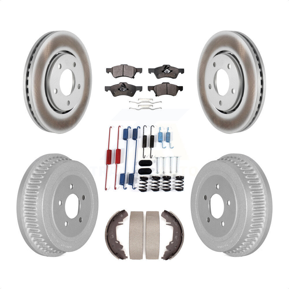 [Avant + Arrière] Kit de disque (revêtu) et plaquette (semi-métallique) de frein pour Dodge Caravan Chrysler Voyager KGF-102133 par Transit Auto