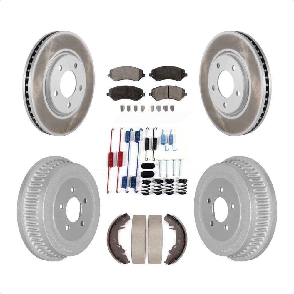 [Avant + Arrière] Kit de disque (revêtu) et plaquette (semi-métallique) de frein pour Dodge Grand Caravan Chrysler Voyager KGF-102134 par Transit Auto
