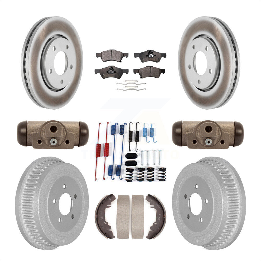 [Avant + Arrière] Kit de disque (revêtu) et plaquette (semi-métallique) de frein pour Dodge Caravan Chrysler Voyager KGF-102140 par Transit Auto