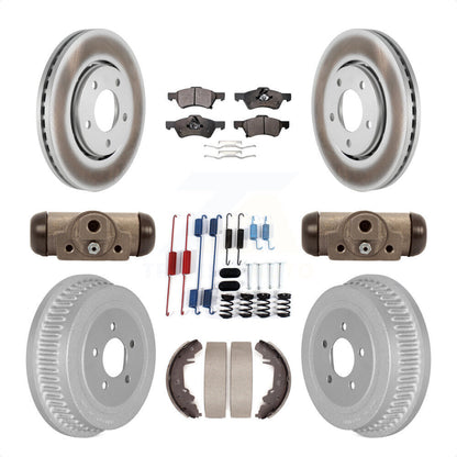 [Avant + Arrière] Kit de disque (revêtu) et plaquette (semi-métallique) de frein pour Dodge Caravan Chrysler Voyager KGF-102140 par Transit Auto