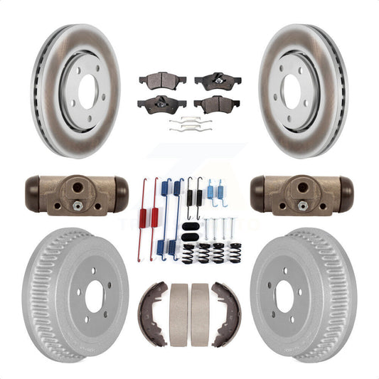[Avant + Arrière] Kit de disque (revêtu) et plaquette (semi-métallique) de frein pour Dodge Caravan Chrysler Voyager KGF-102140 par Transit Auto