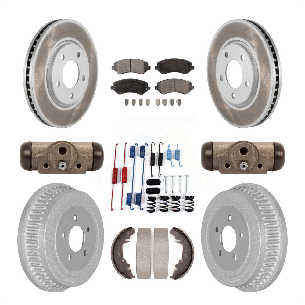 [Avant + Arrière] Kit de disque (revêtu) et plaquette (semi-métallique) de frein pour Dodge Grand Caravan Chrysler Voyager KGF-102141 par Transit Auto