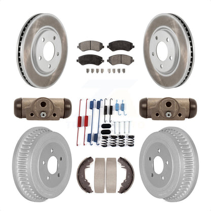 [Avant + Arrière] Kit de disque (revêtu) et plaquette (semi-métallique) de frein pour Dodge Grand Caravan Chrysler Voyager KGF-102141 par Transit Auto