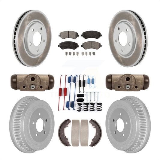 [Avant + Arrière] Kit de disque (revêtu) et plaquette (semi-métallique) de frein pour Dodge Grand Caravan Chrysler Voyager KGF-102141 par Transit Auto