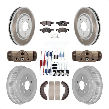 [Avant + Arrière] Kit de disque (revêtu) et plaquette (semi-métallique) de frein pour Dodge Chrysler Town & Country Grand Caravan KGF-102142 par Transit Auto