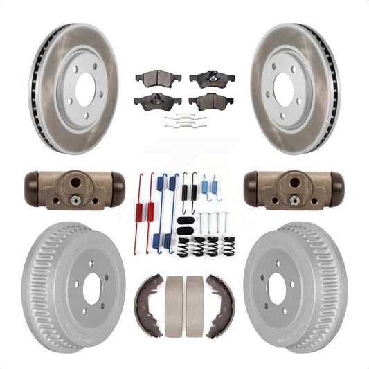 [Avant + Arrière] Kit de disque (revêtu) et plaquette (semi-métallique) de frein pour Dodge Chrysler Town & Country Grand Caravan KGF-102142 par Transit Auto