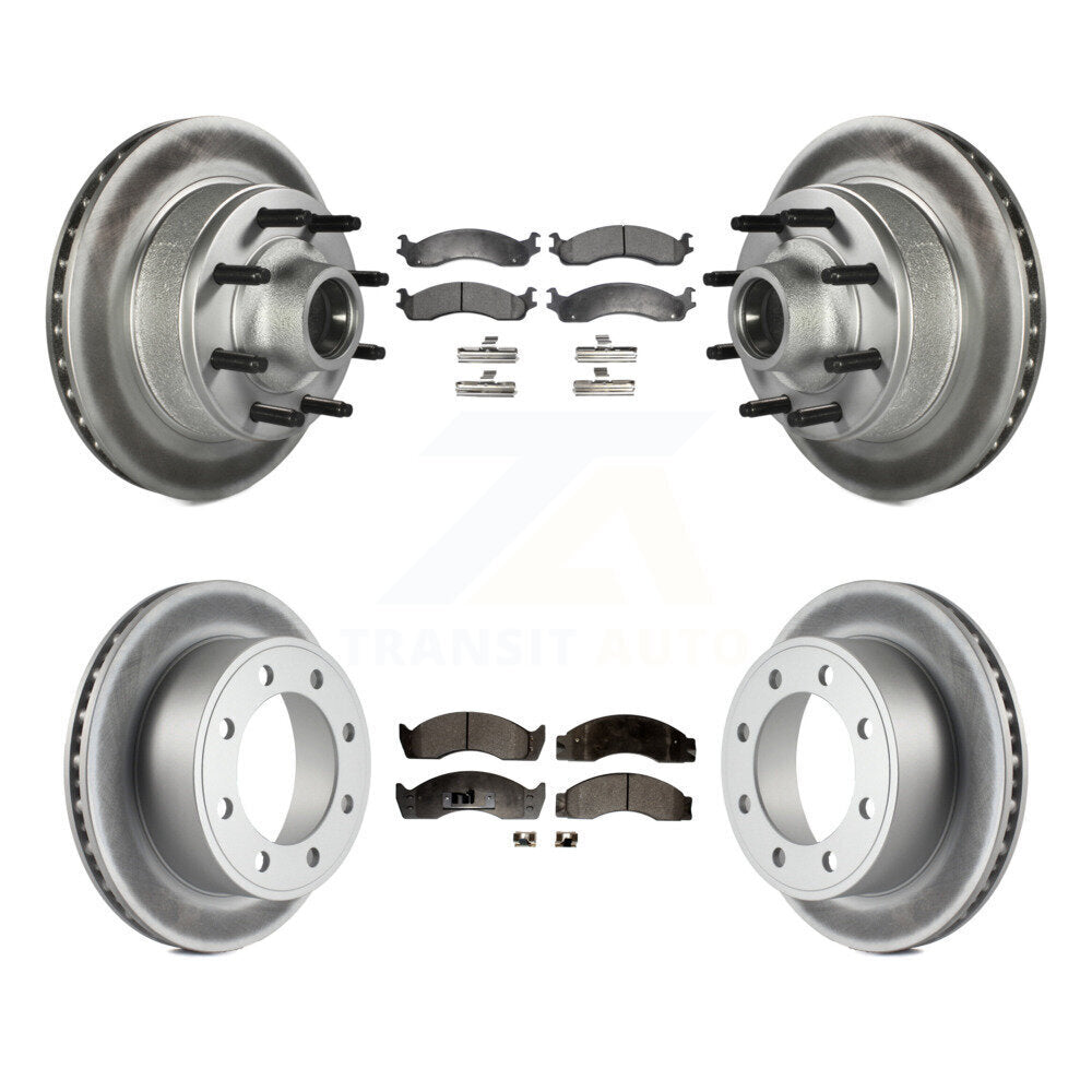 [Avant + Arrière] Kit de disque (revêtu) et plaquette (semi-métallique) de frein pour Ford Econoline Super Duty avec Single Wheels KGF-102159