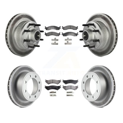 [Avant + Arrière] Kit de disque (revêtu) et plaquette (semi-métallique) de frein pour Ford E-350 Super Duty E-250 Econoline Club Wagon KGF-102160