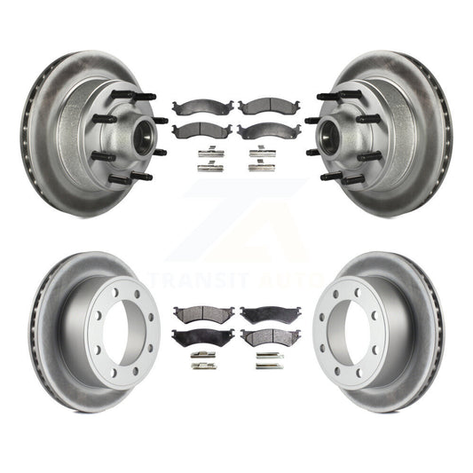[Avant + Arrière] Kit de disque (revêtu) et plaquette (semi-métallique) de frein pour Ford E-350 Super Duty E-250 Econoline Club Wagon KGF-102160