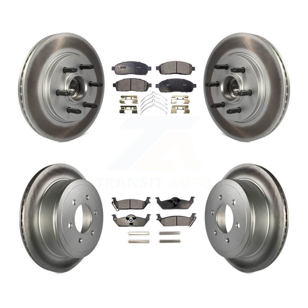 [Avant + Arrière] Kit de disque (revêtu) et plaquette (semi-métallique) de frein pour Ford F-150 Lincoln Mark LT RWD KGF-102166