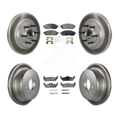 [Avant + Arrière] Kit de disque (revêtu) et plaquette (semi-métallique) de frein pour Ford F-150 Lincoln Mark LT RWD KGF-102166