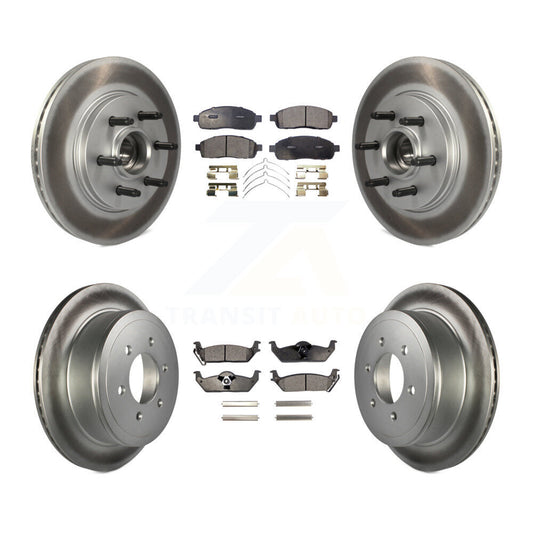 [Avant + Arrière] Kit de disque (revêtu) et plaquette (semi-métallique) de frein pour Ford F-150 Lincoln Mark LT RWD KGF-102166