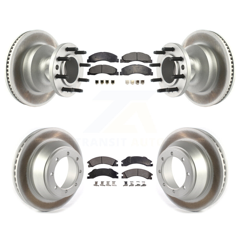 [Avant + Arrière] Kit de disque (revêtu) et plaquette (semi-métallique) de frein pour 2009-2010 Ford E-450 Super Duty DIESEL engine avec Dual Wheels KGF-102167