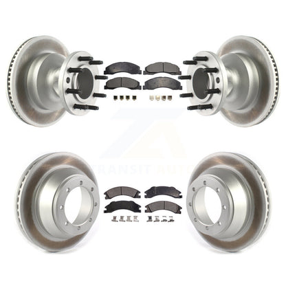 [Avant + Arrière] Kit de disque (revêtu) et plaquette (semi-métallique) de frein pour 2009-2010 Ford E-450 Super Duty DIESEL engine avec Dual Wheels KGF-102167