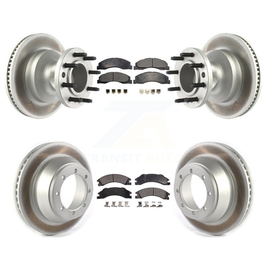 [Avant + Arrière] Kit de disque (revêtu) et plaquette (semi-métallique) de frein pour 2009-2010 Ford E-450 Super Duty DIESEL engine avec Dual Wheels KGF-102167
