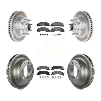 [Avant + Arrière] Kit de disque (revêtu) et plaquette (semi-métallique) de frein pour Ford E-350 Super Duty E-250 E-150 Econoline KGF-102169