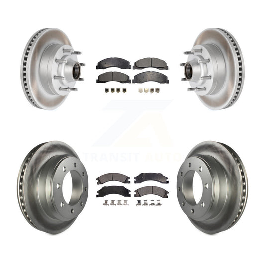 [Avant + Arrière] Kit de disque (revêtu) et plaquette (semi-métallique) de frein pour Ford E-350 Super Duty E-250 E-150 Econoline KGF-102169