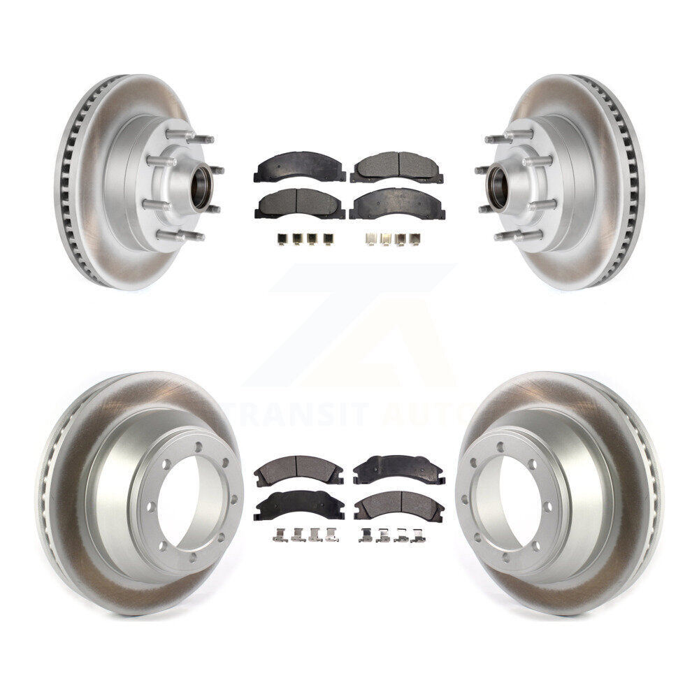 [Avant + Arrière] Kit de disque (revêtu) et plaquette (semi-métallique) de frein pour 2009-2010 Ford E-450 Super Duty DIESEL engine avec Single Wheels KGF-102170