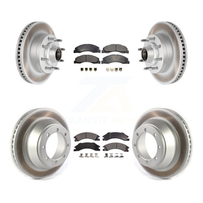 [Avant + Arrière] Kit de disque (revêtu) et plaquette (semi-métallique) de frein pour 2009-2010 Ford E-450 Super Duty DIESEL engine avec Single Wheels KGF-102170