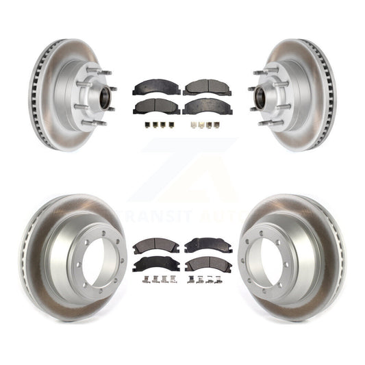 [Avant + Arrière] Kit de disque (revêtu) et plaquette (semi-métallique) de frein pour 2009-2010 Ford E-450 Super Duty DIESEL engine avec Single Wheels KGF-102170