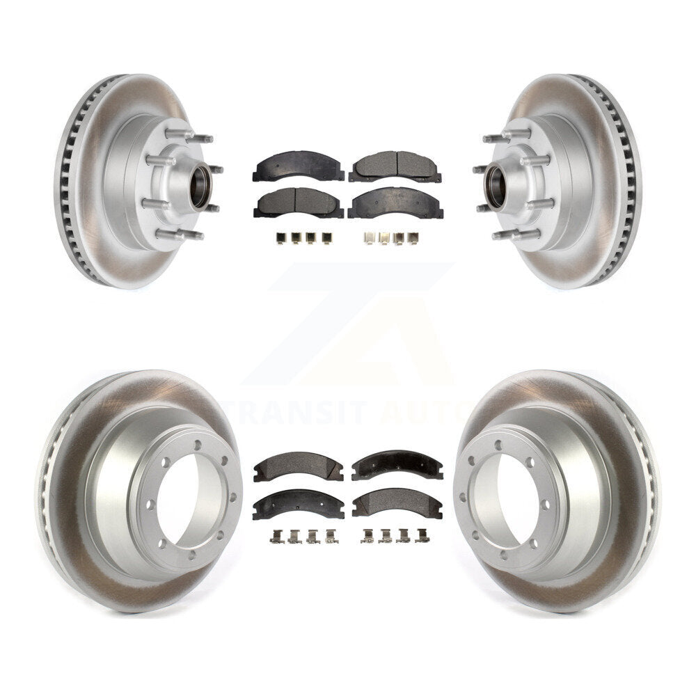 [Avant + Arrière] Kit de disque (revêtu) et plaquette (semi-métallique) de frein pour Ford E-450 Super Duty avec Single Wheels KGF-102171